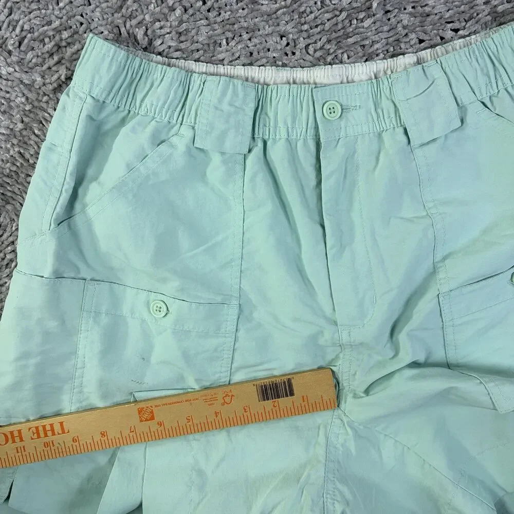 Aftco Cargo Shorts Mens 34 Nylon Blue Utility Summer Beach Fishing Gear Boating